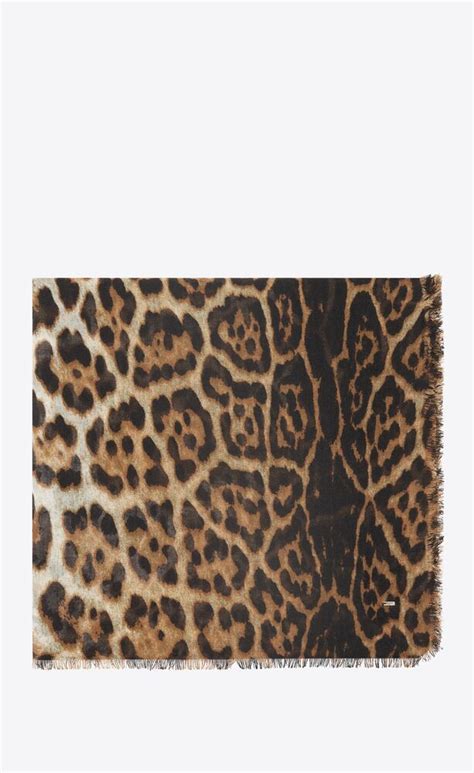 ysl leopard scarf replica|Square scarf in leopard modal and cashmere .